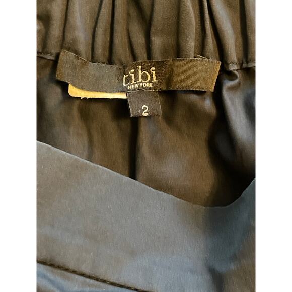 Tibi Off Shoulder Long Tie Sleeve 100% Cotton Shift Dress Navy Size 2 - Picture 9 of 9